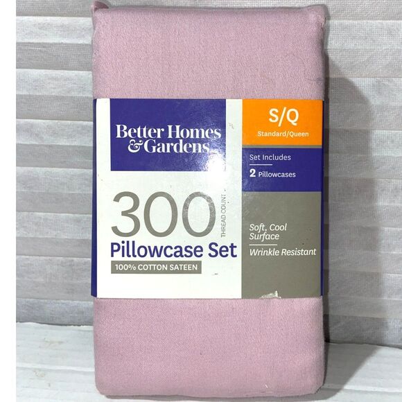 Better Homes & Gardens Pillowcases Standard Queen Beautiful Mauve Splash NEW! - Picture 1 of 5